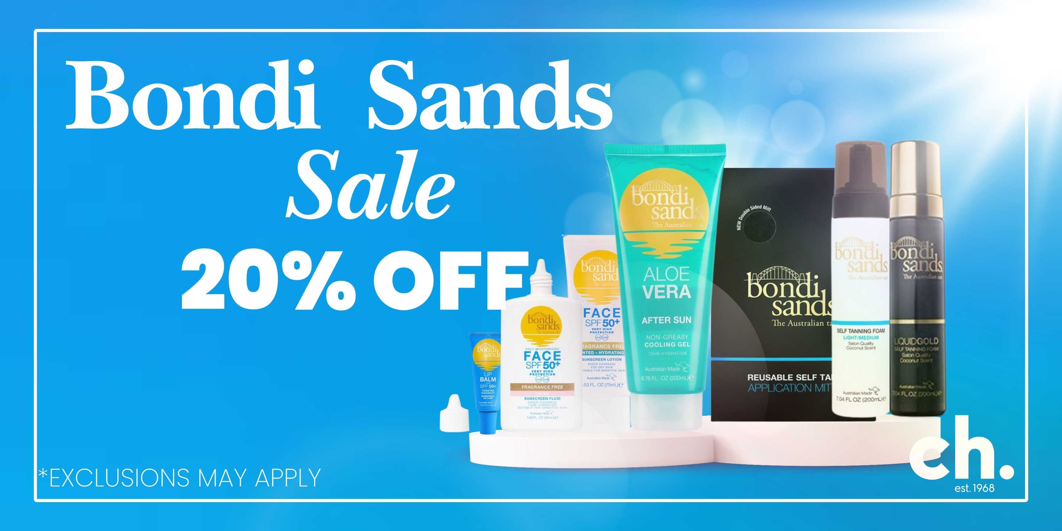 bondi sands 20% off selected lines at ch tralee